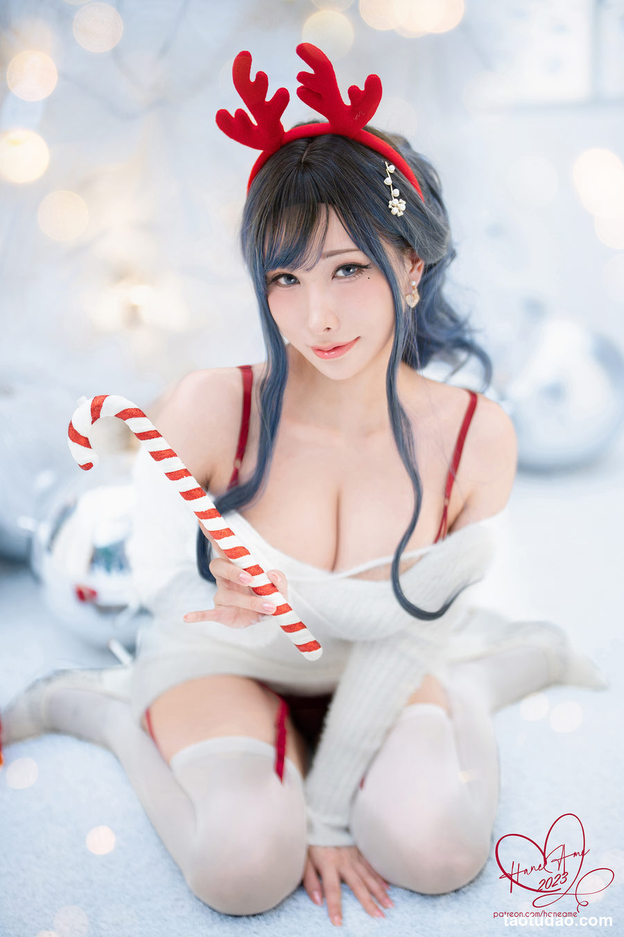 雨波_HaneAme - Original 2023 White Christmas Moose Onesan(麋鹿姐姐)[38P-205M]-艺库