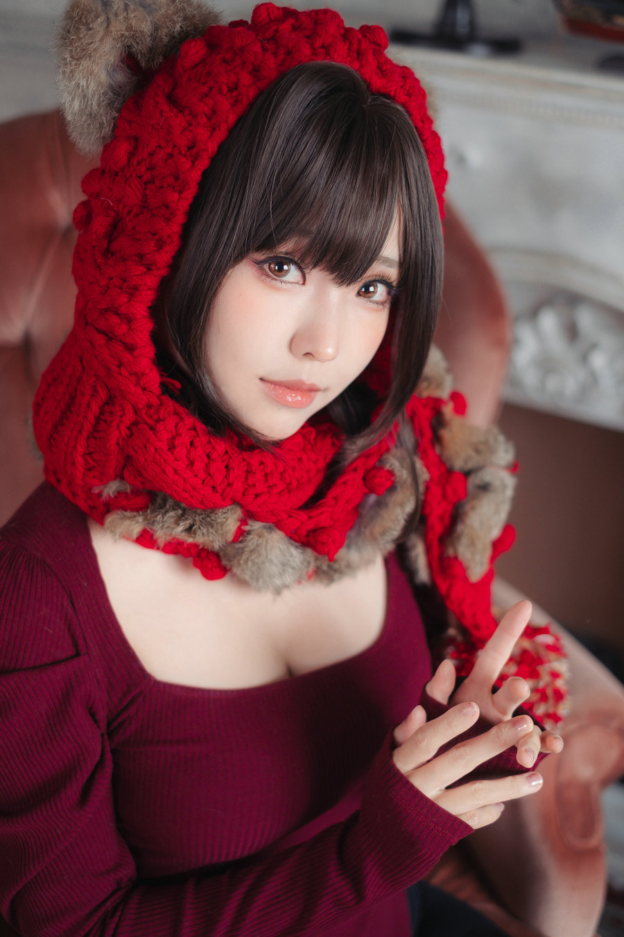 Ely_eee(ElyEE子)红色 KNITTING [52P-110MB]-艺库