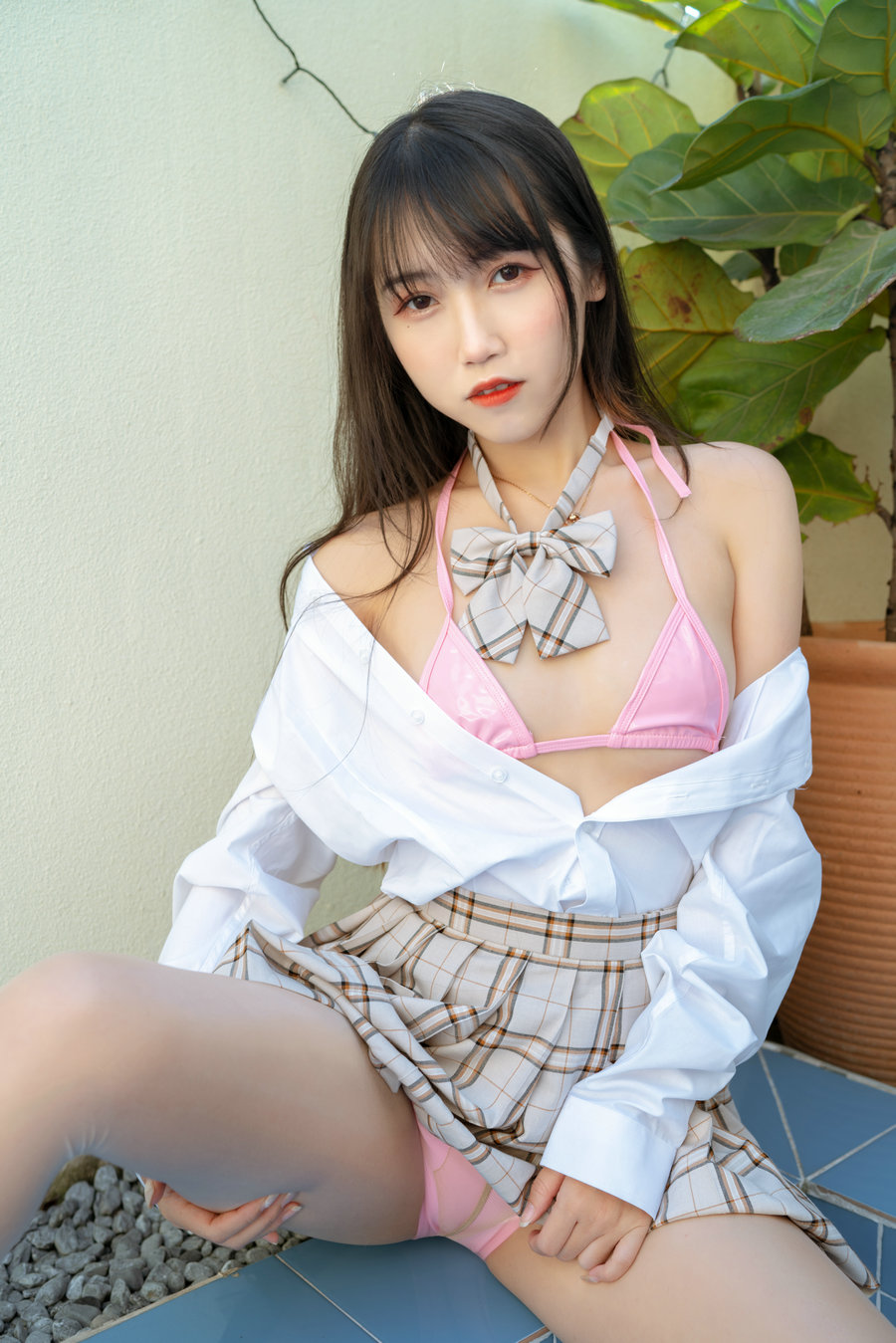 微博人气Coser不呆猫 - 绳艺 JK制服 / 32P-446MB / cos萌妹-艺库