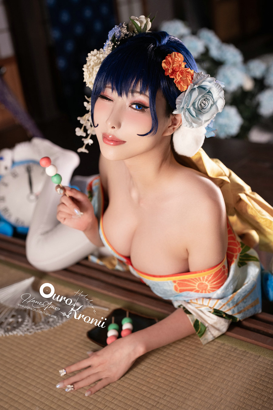 Hane Ame 雨波写真 - Hololive Kronii 時間 Kimono / 26P-120MB / cos萌妹-艺库